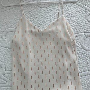 Nine West, Women's Tank, Cream with copper pattern, Size S